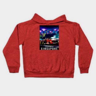 Singapore Grand Prix Auto Racing Advertising Print Kids Hoodie